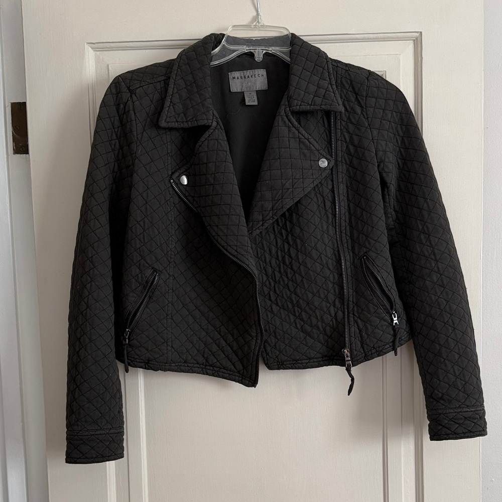 Marrakech Quilted Black Moto Jacket - Women's